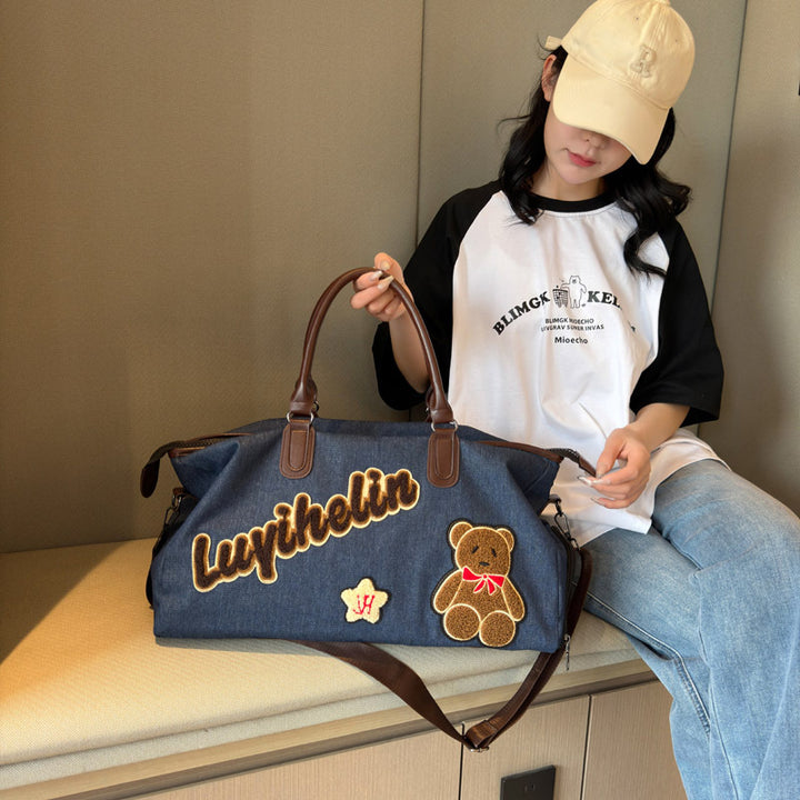 Cute Embroidered Denim Duffle Bag Stornfield