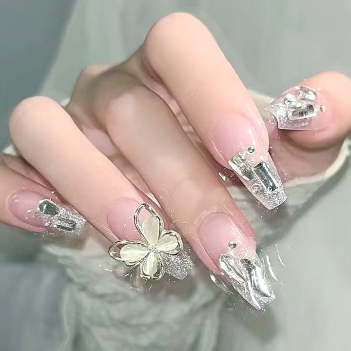 Glamorous Floral Acrylic Nail Art Extensions Stornfield