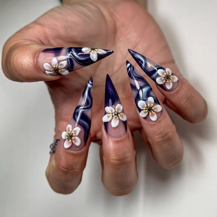 Extravagant Art Nails with Floral Design Stornfield