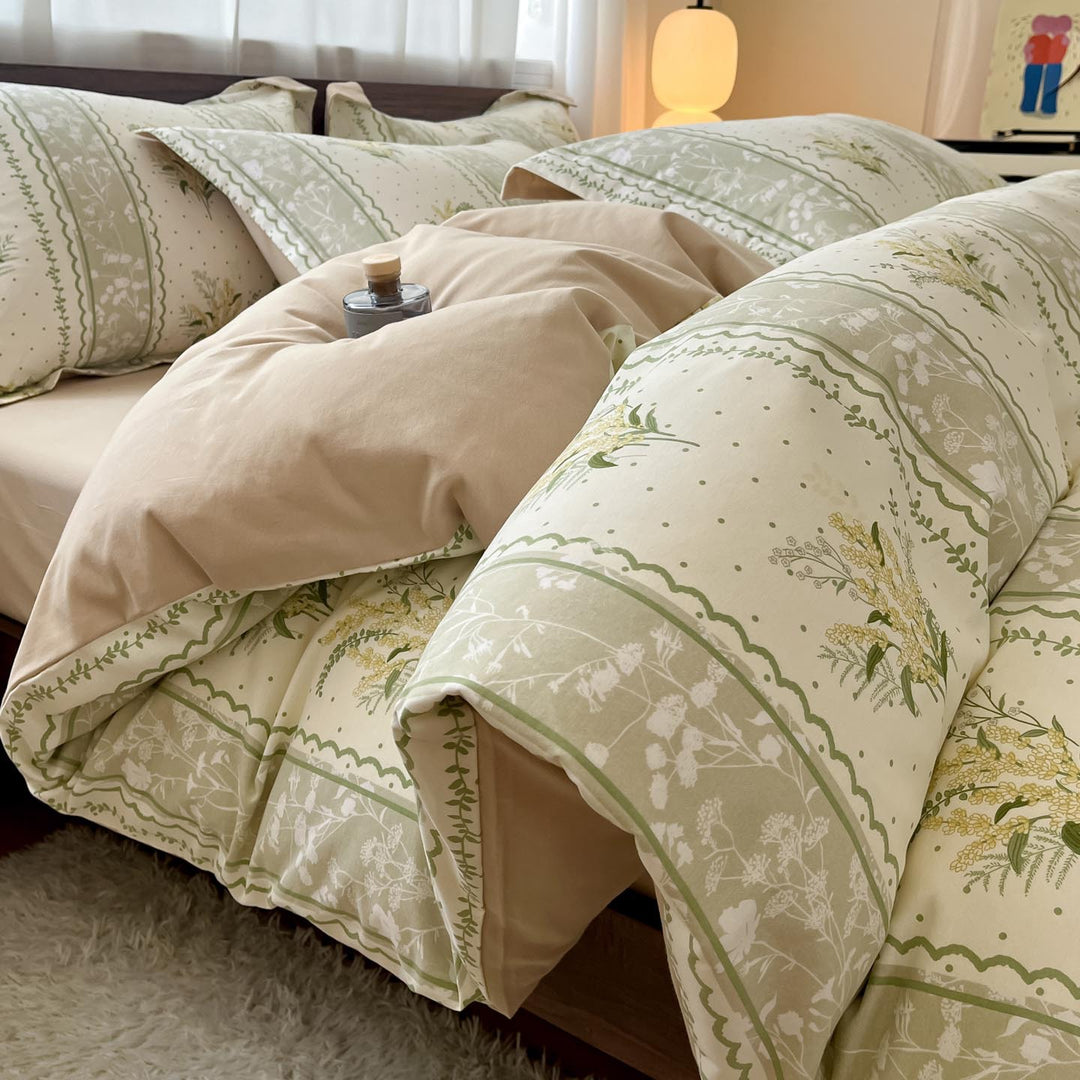 Whimsical Floral Print Duvet Cover Set