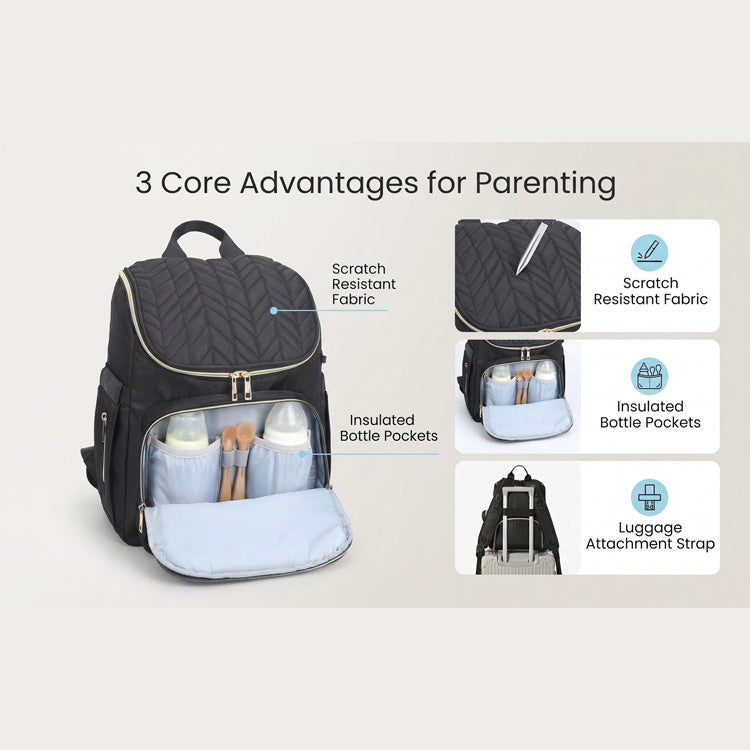 Elegant Multi-Functional Quilted Backpack Stornfield