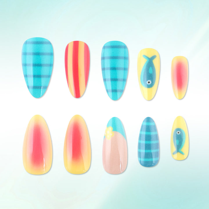 Vibrant Artistic Press-On Nail Set Stornfield