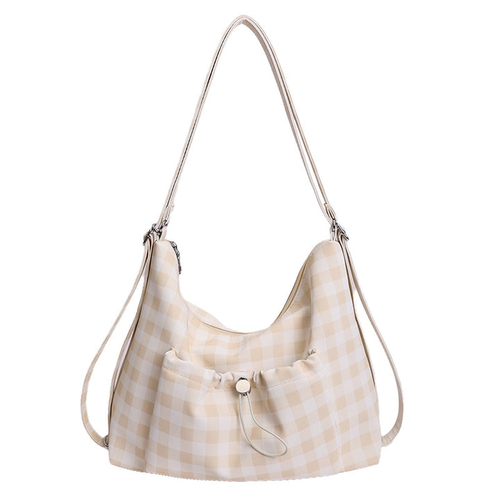Gingham Print Slouchy Shoulder Bag