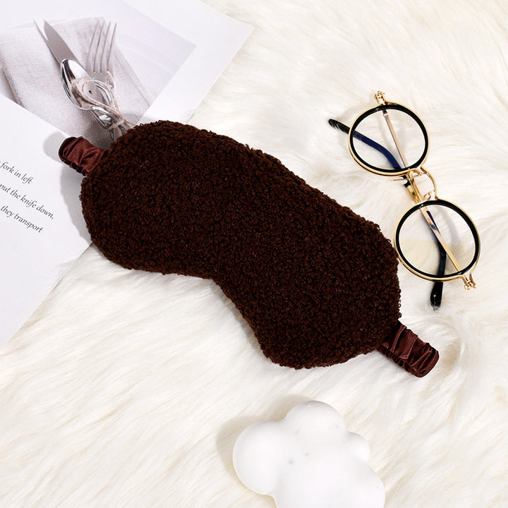 Women's cuddly thermo sleep mask made of teddy fleece with adjustable satin band Stornfield