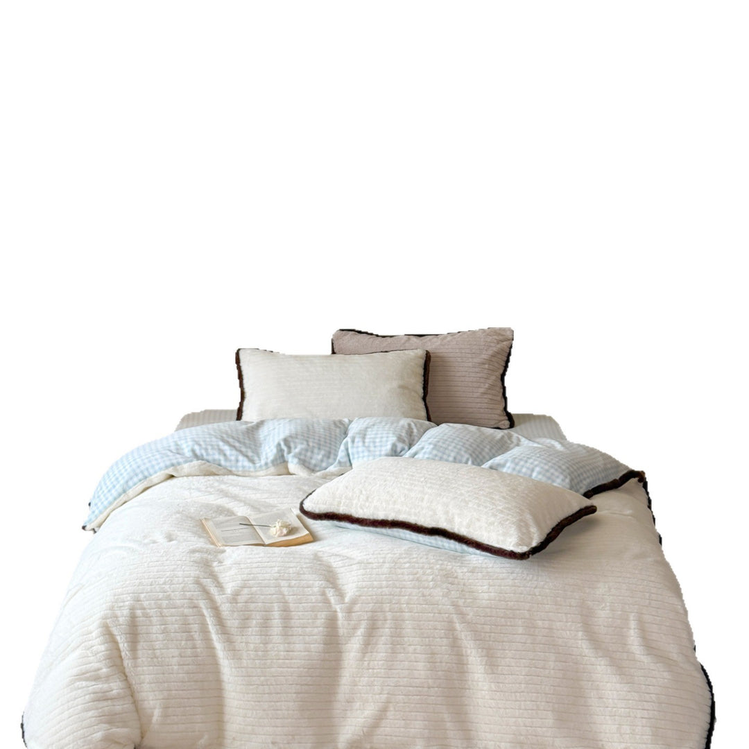 Plush Faux Fur Reversible Comforter Set