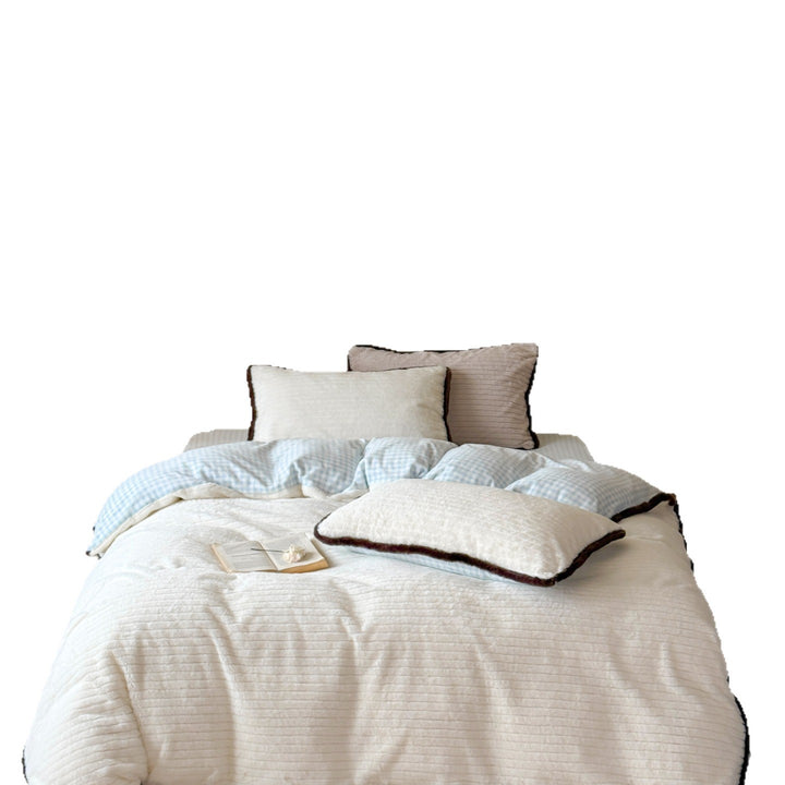 Plush Faux Fur Reversible Comforter Set