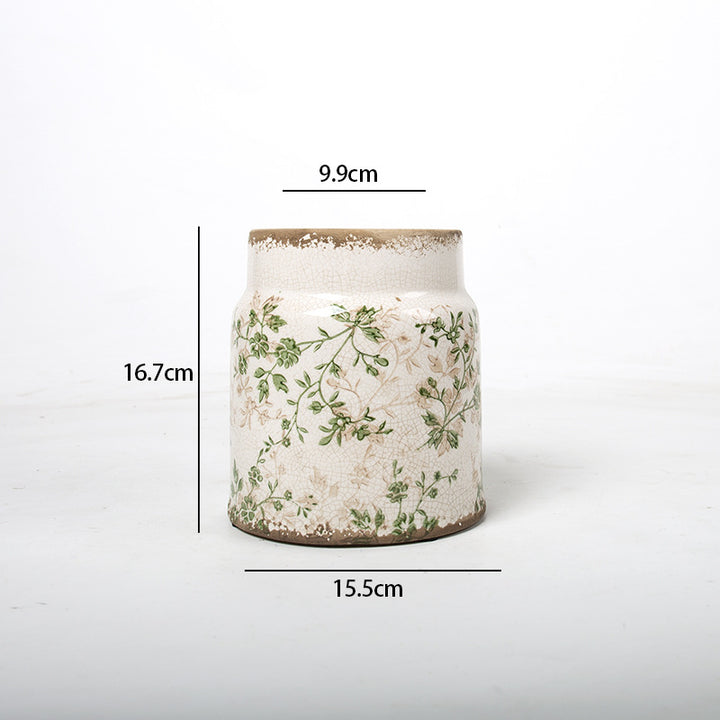 Decorative flower pot with floral decoration Stornfield