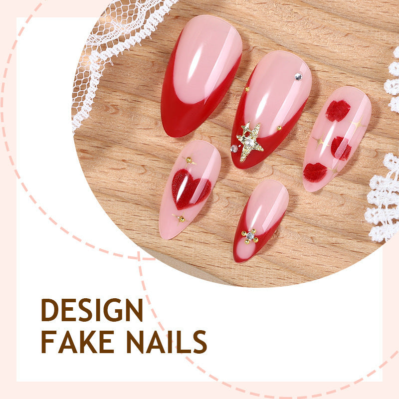Creative Nail Art Set with Heart and Glitter Design Stornfield