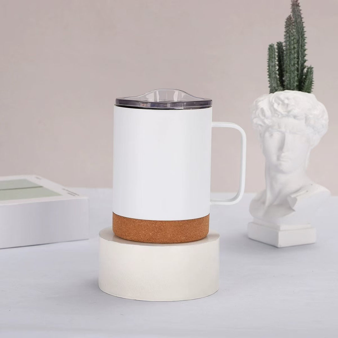 Ladies elegant coffee mug with cork bottom and transparent lid Stornfield