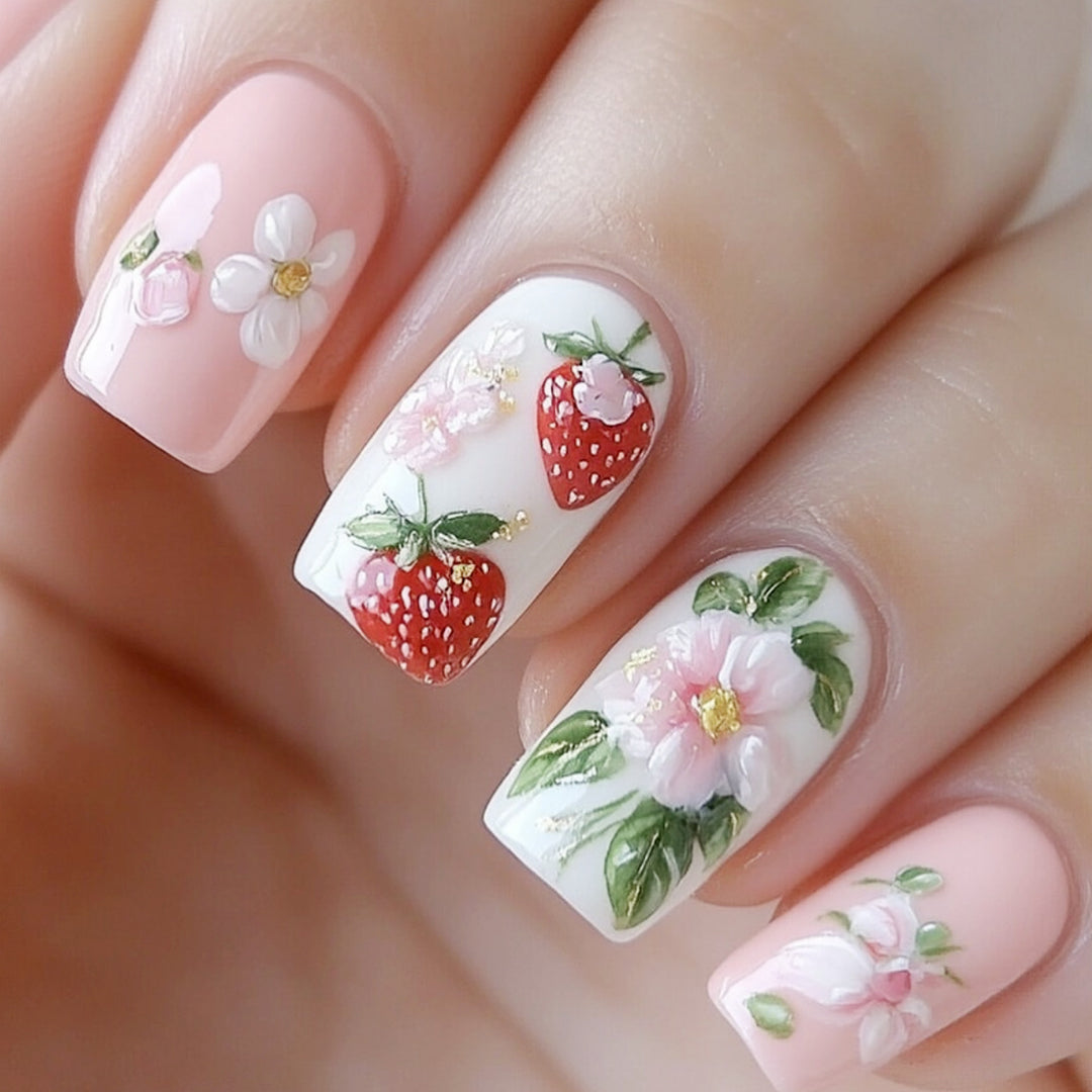 Strawberry Floral Nail Art Set Stornfield