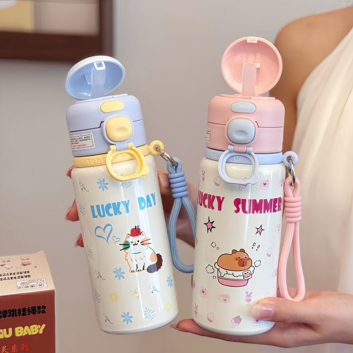 Ladies insulated drinking bottle with practical carry handle and cheerful strawberry motif Stornfield