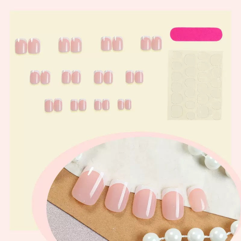 Artificial nail set with elegant French design Stornfield