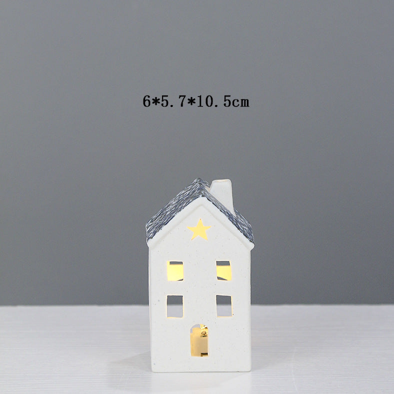 Decorative Ceramic House Lantern Stornfeild 1790310186