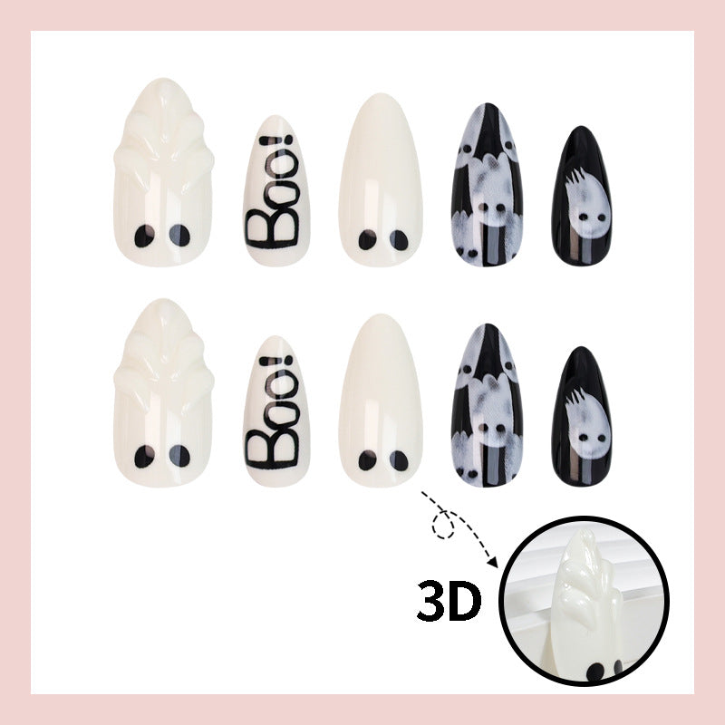 Nail art set with creative ghost designs Stornfield