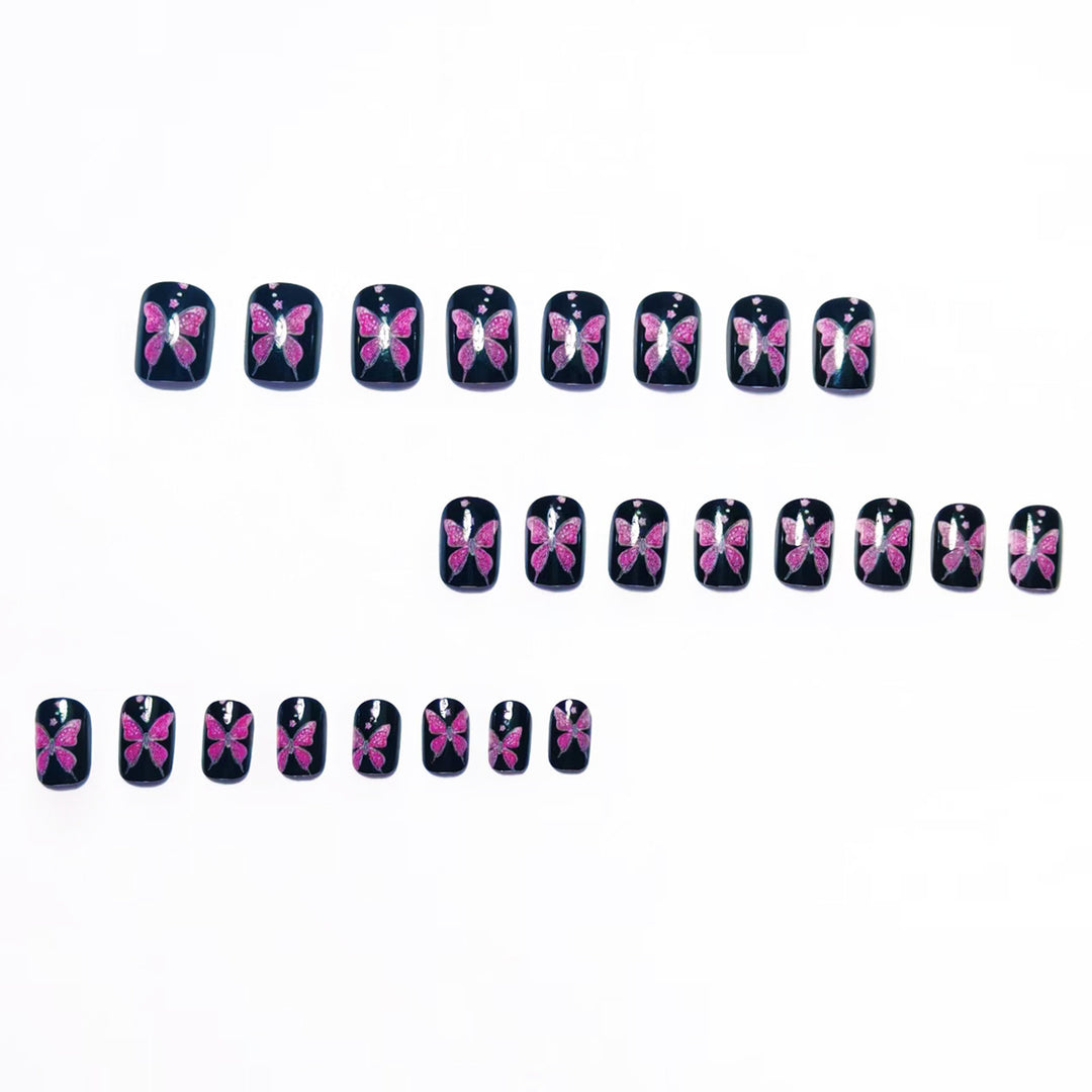 Artificial nails with glamorous butterfly design Stornfield