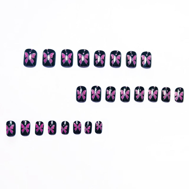 Artificial nails with glamorous butterfly design Stornfield