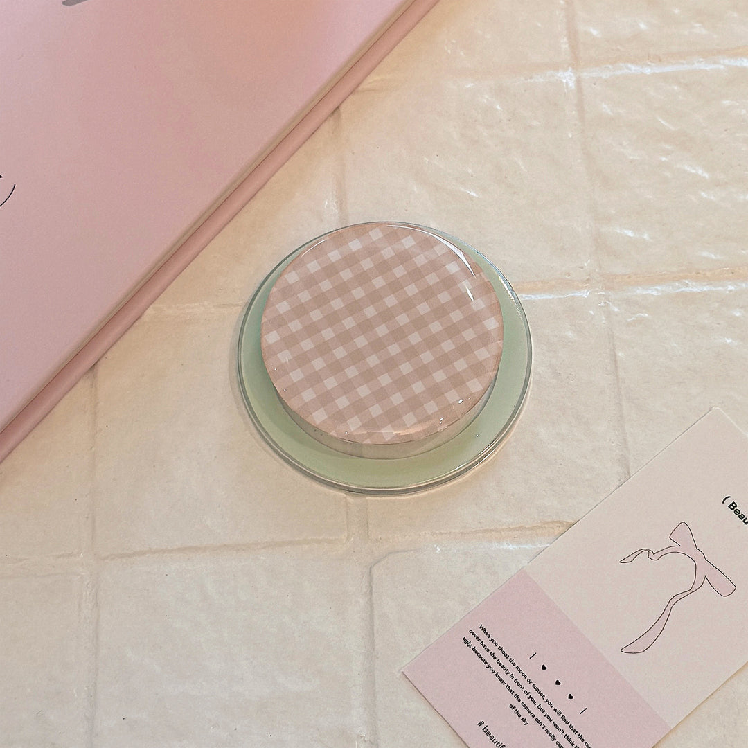 Practical glass coaster with checkered pattern Stornfield