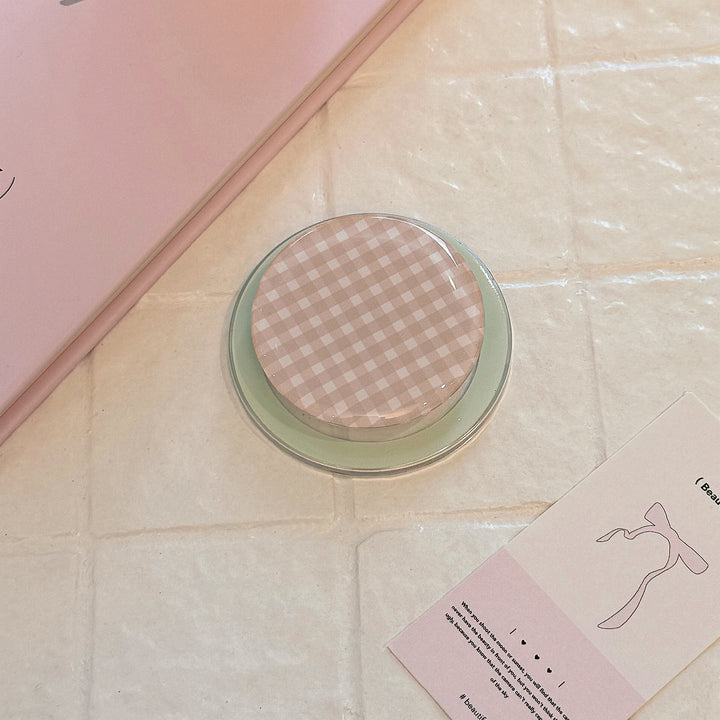 Practical glass coaster with checkered pattern Stornfield