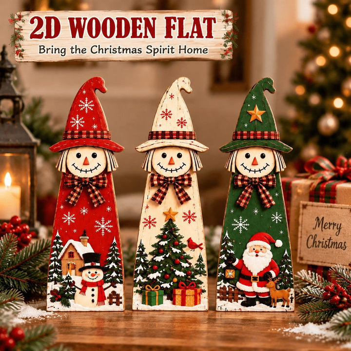 Rustic Holiday-Themed Wooden Christmas Tree Décor
