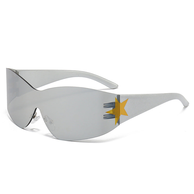 Sleek Shield Sunglasses with Star Accent Stornfield