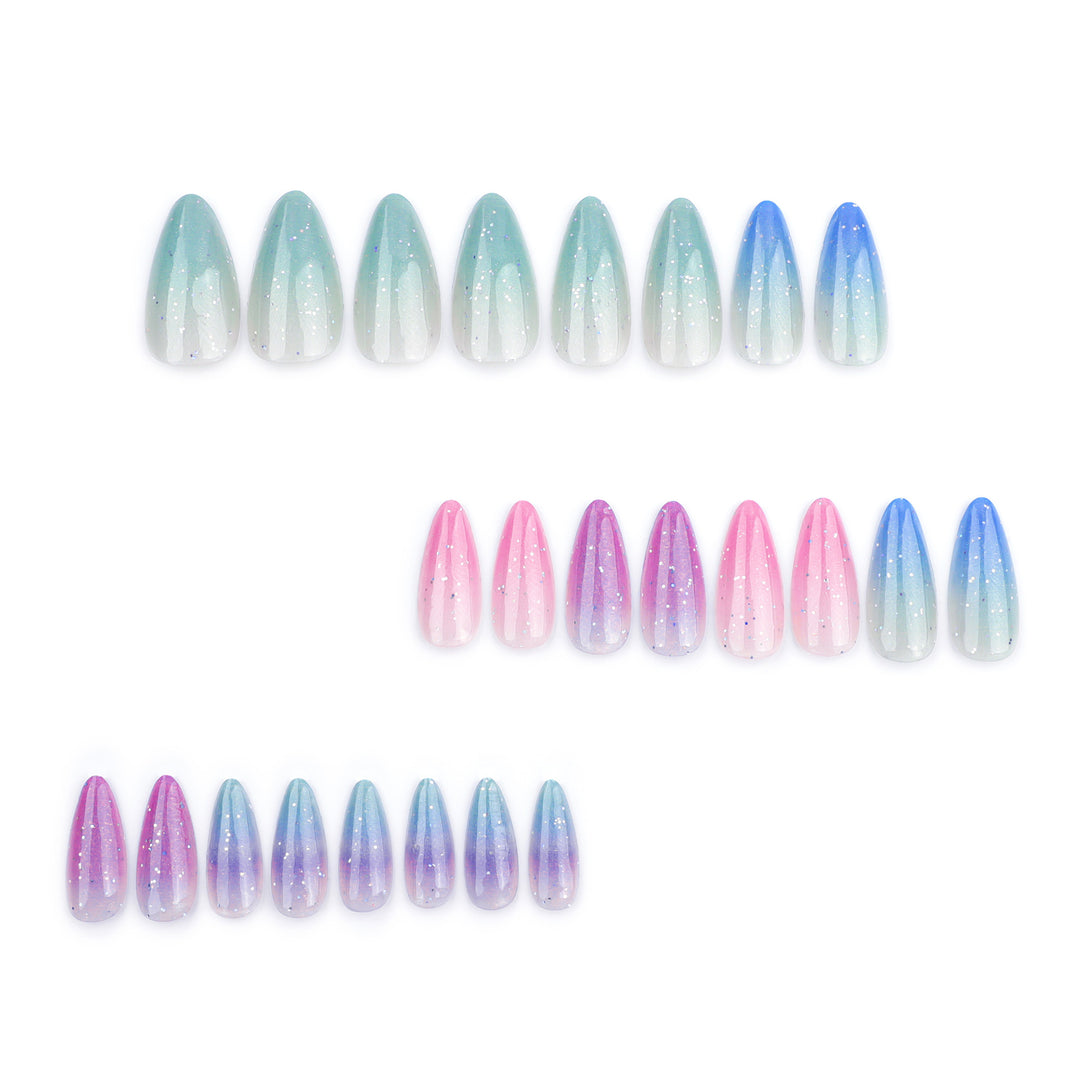 Artful Nail Extensions with Glitter Gradients Stornfield