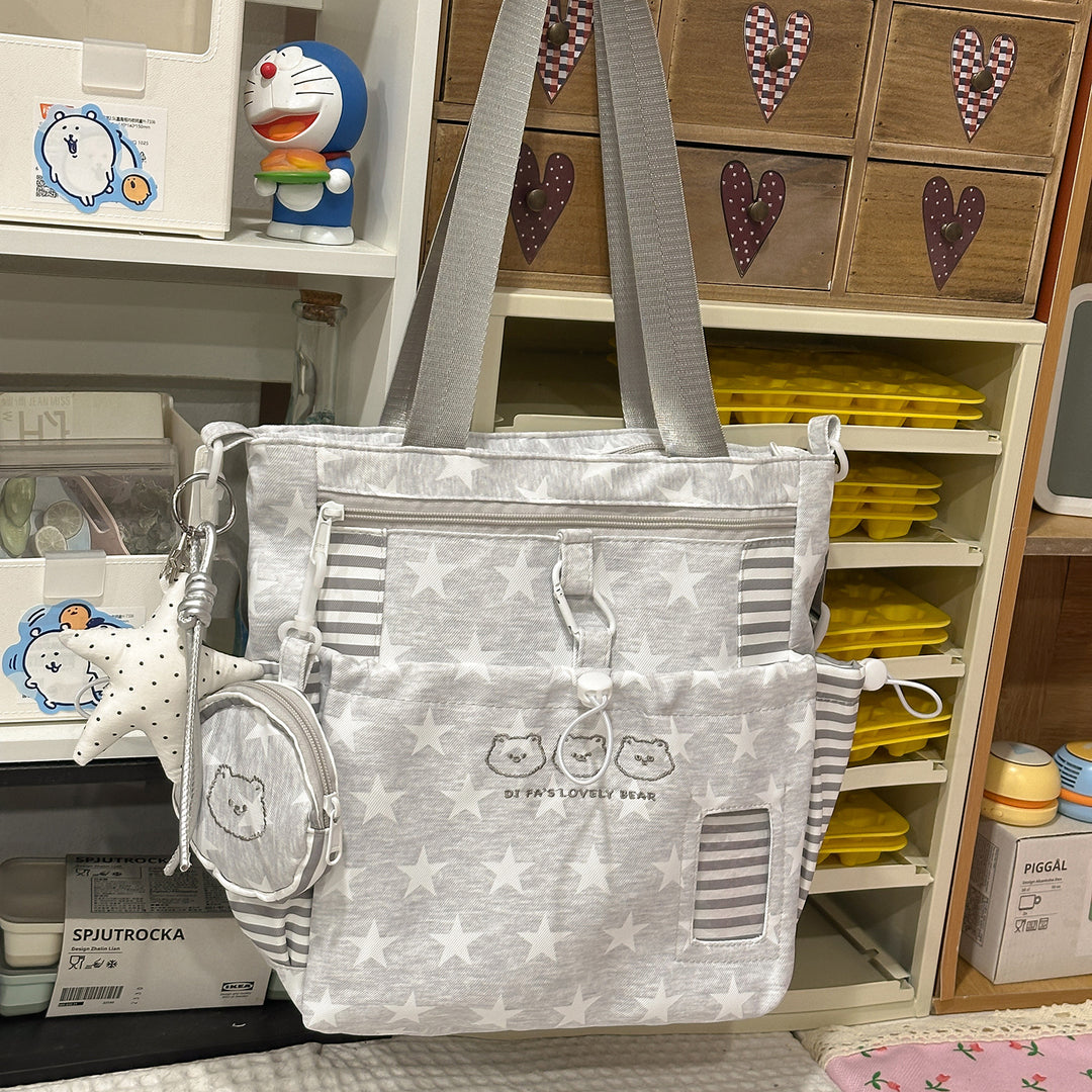 Multi-Pocket Star-Patterned Backpack Stornfield