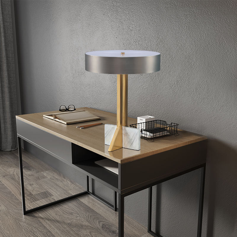 Modern Round Side Table with Marble Base