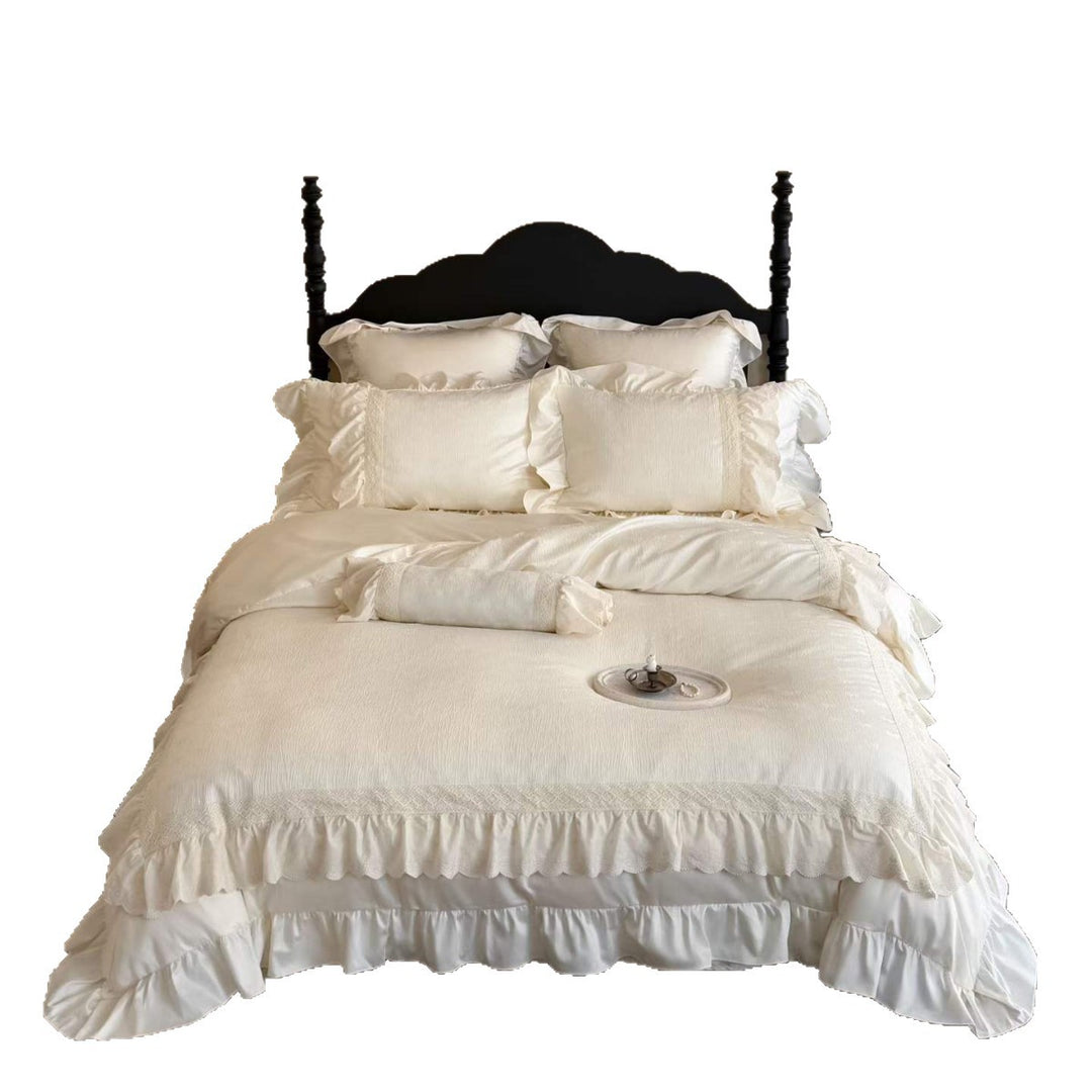 Luxury Ruffled Cotton Duvet Cover Set