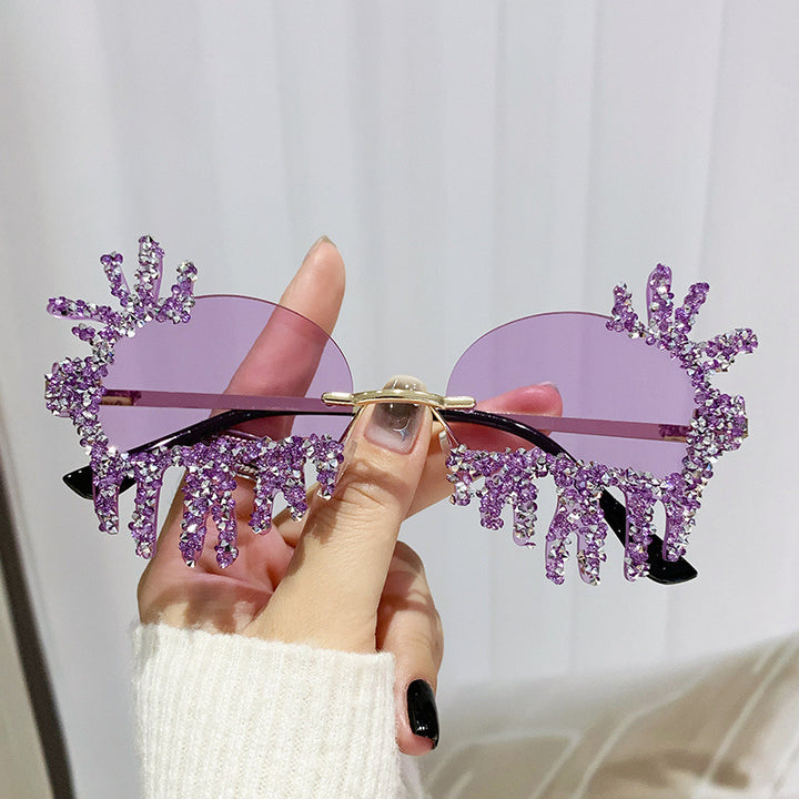 Women Extravagant Sunglasses with Sparkling Rhinestone Decorations Stornfield