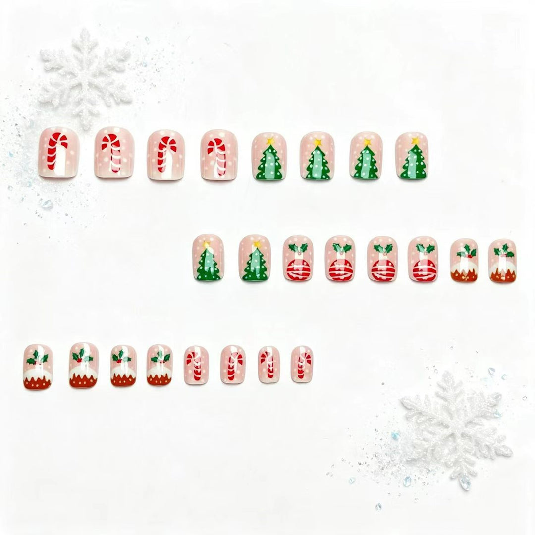 Artificial nails with festive Christmas design Stornfield