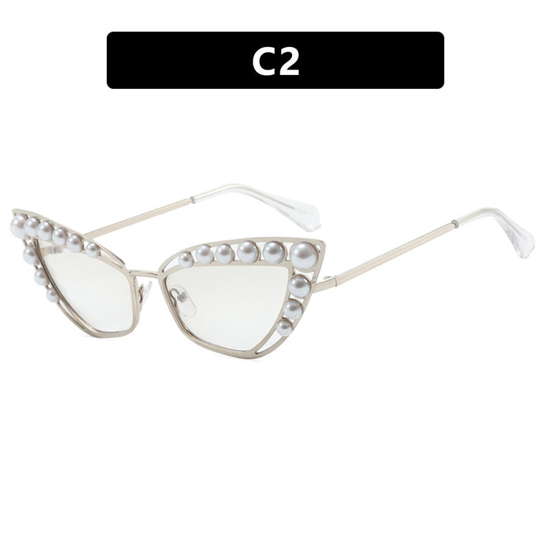 Ladies Cat-Eye Sunglasses with Exclusive Pearl Tip Frame Stornfield