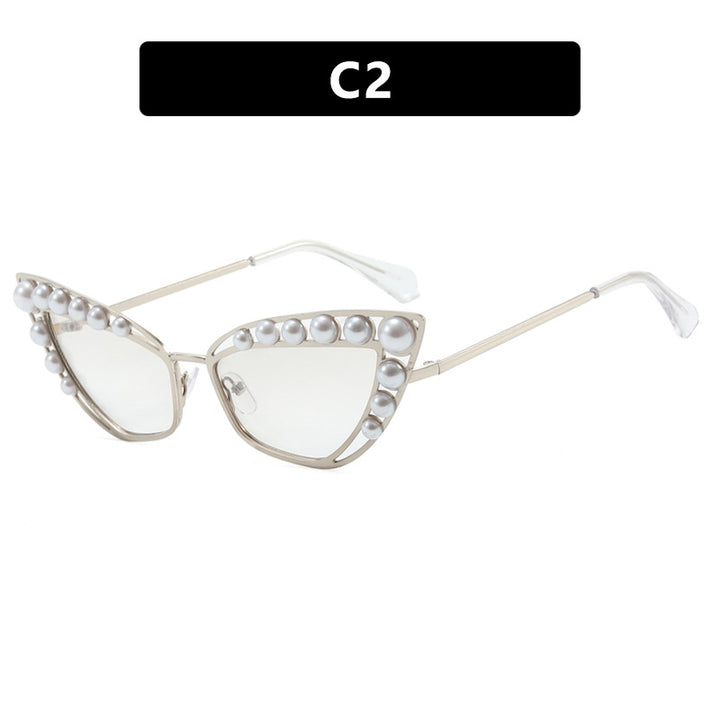 Ladies Cat-Eye Sunglasses with Exclusive Pearl Tip Frame Stornfield