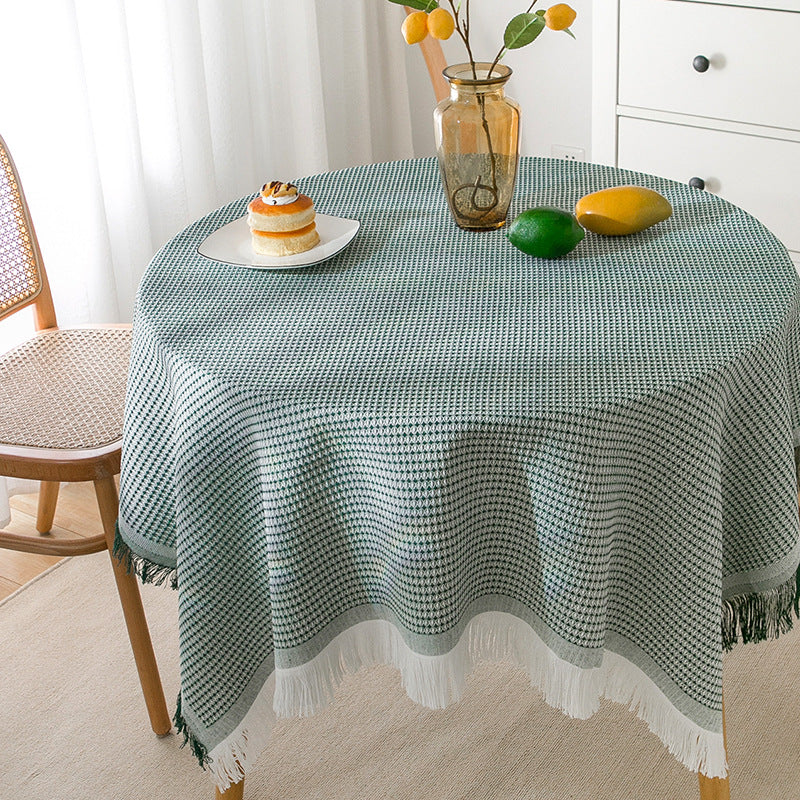Stornfield | Modern Waffle Tablecloth, Knitted Lace Fabric Coffee Cloth, Round Tablecloth, Rectangular Tablecloth