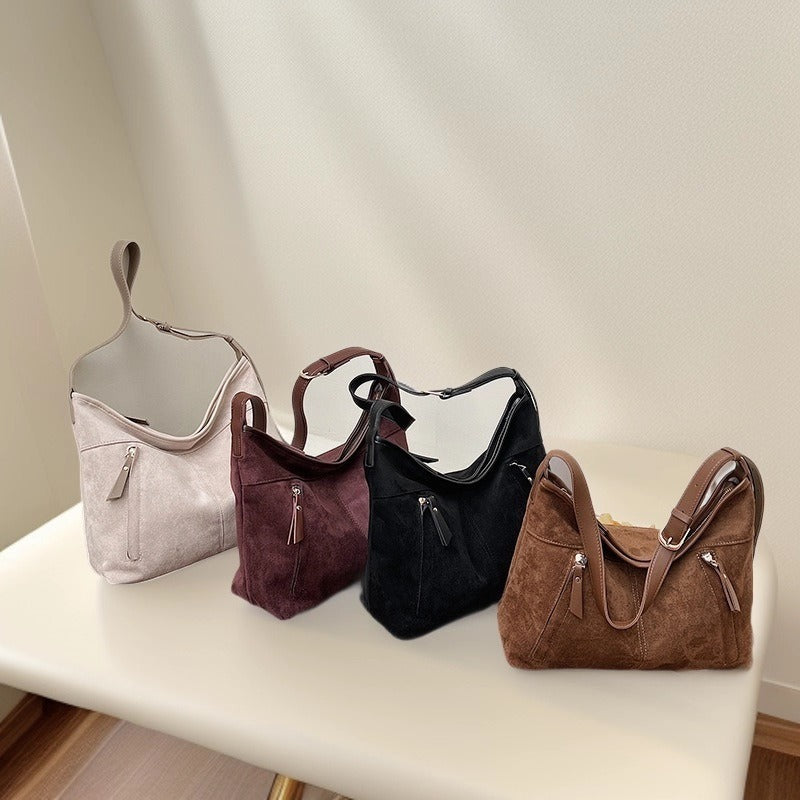 Stylish Suede Shoulder Bag