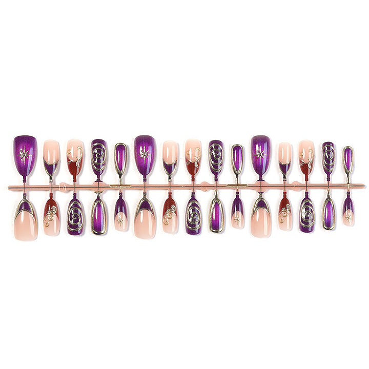 Acrylic nail set with elegant shimmer design Stornfield