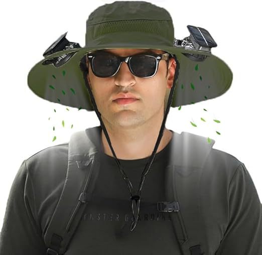 Outdoor sun hat with wide brim, integrated ventilation, UV protection, and chin strap Stornfield