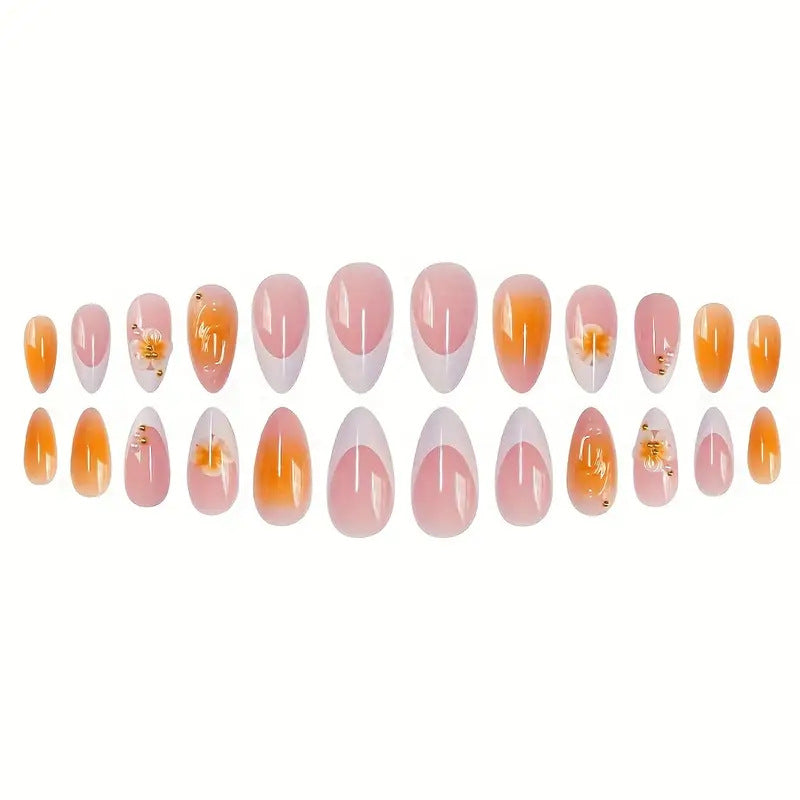 Artistic Floral Design Press-On Nail Set Stornfield