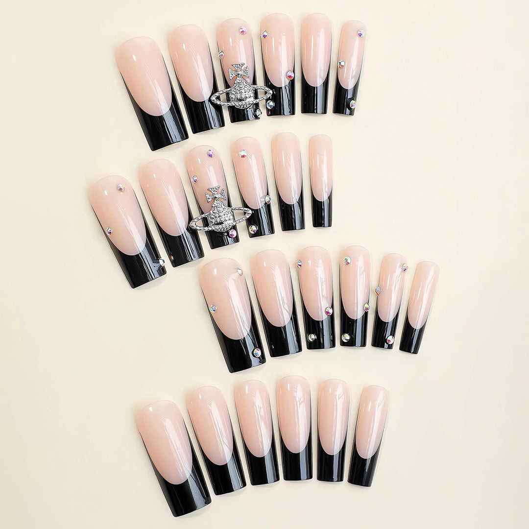 Glamorous artificial nails with rhinestones and unique 3D decorations Stornfield