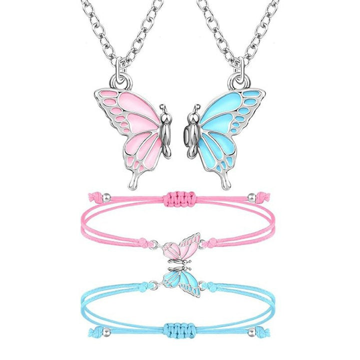 Butterfly Charm Necklace and Bracelet Set Stornfield