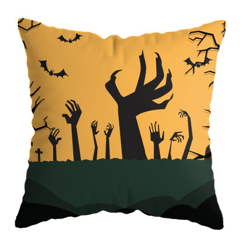 Artistic Halloween-Themed Decorative Throw Pillow