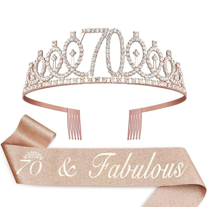 Ladies Crystal Princess Crown with 30 & Fabulous lettering Stornfield