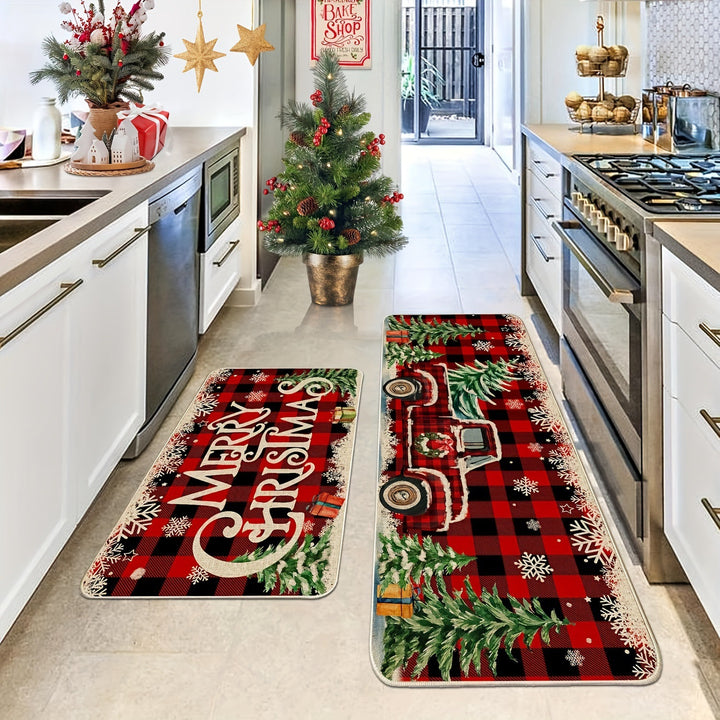 Festive Winter-Themed Kitchen Mat