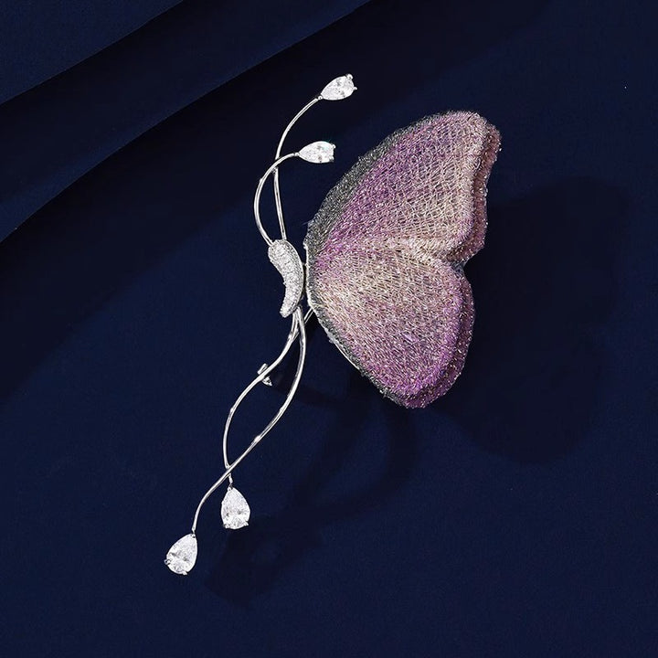 Exquisite butterfly brooch with sparkling crystals Stornfield