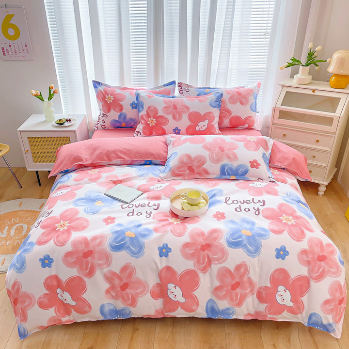 Floral Patterned Reversible Duvet Cover Set