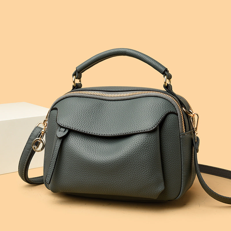 Classic Textured Leather Crossbody Bag