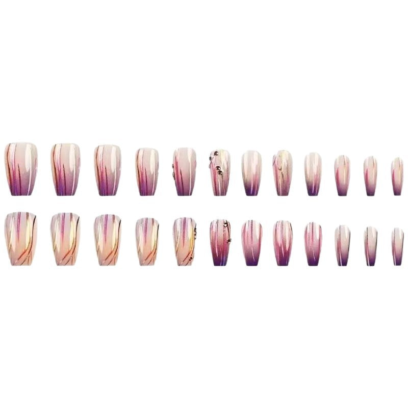 Glamorous artificial nails with starry sky design Stornfield