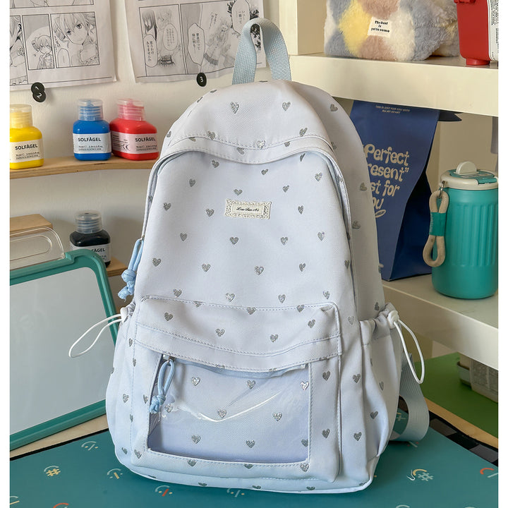Heart-Print Stylish Backpack Stornfield