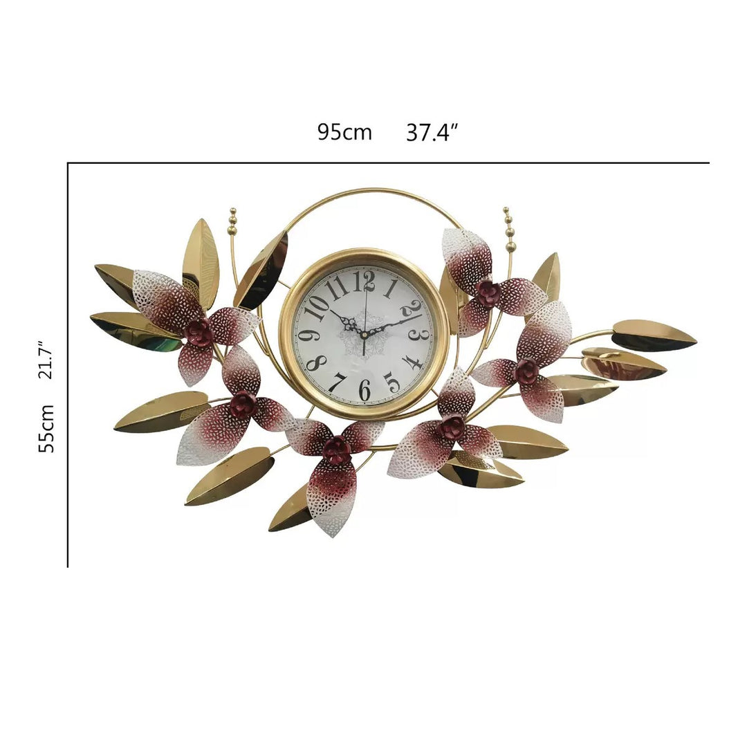 Decorative Metal Floral Wall Clock Stornfield