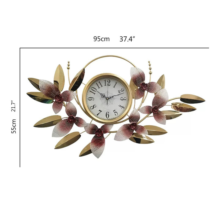 Decorative Metal Floral Wall Clock Stornfield