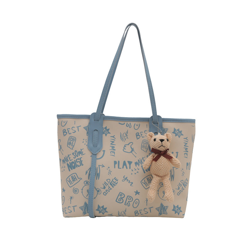 Playful Graphic Print Tote Bag